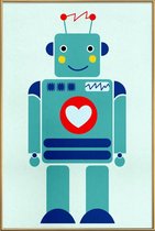 JUNIQE - Poster met kunststof lijst Robot with a Heart -40x60