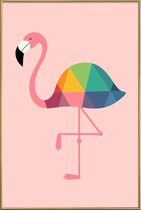 JUNIQE - Poster met kunststof lijst Rainbow Flamingo -40x60 /Roze