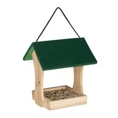 relaxdays hangend vogelvoederhuisje - vogelhuisje kleine vogels - houten voederhuisje tuin