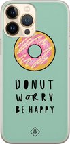 iPhone 13 Pro Max hoesje siliconen - Donut worry | Apple iPhone 13 Pro Max case | TPU backcover transparant