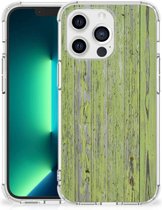 Telefoonhoesje met foto iPhone 13 Pro Max GSM Hoesje met doorzichtige rand Green Wood