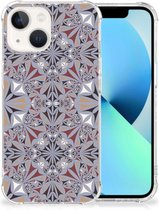 Telefoon Hoesje iPhone 13 Extreme Case met transparante rand Flower Tiles