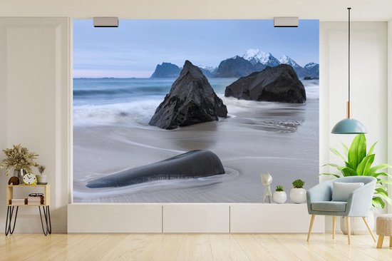 Papier peint - Papier peint photo Plage - Pierre - Mer - Largeur 320 cm x hauteur 240 cm