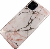 Apple iPhone 7 / 8 / SE - Silicone zacht hoesje Lina marmer roze - Geschikt voor