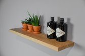 Zwevende wandplank eiken onbehandeld - 160 cm x 20 cm x 32 mm - x20x32