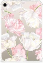 Leuk Hoesje Geschikt voor Apple iPad mini 6 (2021) Cover Mooie Bloemen met doorzichte zijkanten