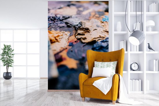 Behang - Fotobehang Afgebladerde Olieverf - Breedte 180 cm x hoogte 280 cm