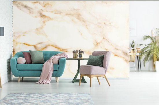 Papier peint - Papier peint Papier peint photo Marbre - Motifs - Wit - Largeur 330 cm x hauteur 220 cm