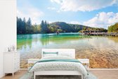 Journée ensoleillée dans le parc national des lacs de Plitvice en Croatie Papier peint photo en vinyle largeur 450 cm x hauteur 300 cm - Tirage photo sur papier peint (disponible en 7 tailles)