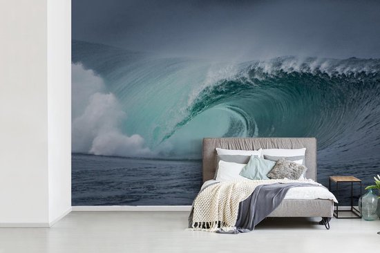 Papier peint photo peint photo vinyle - Surfer en grande vague largeur 360 cm x hauteur 240 cm - Tirage photo sur papier peint (disponible en 7 tailles)