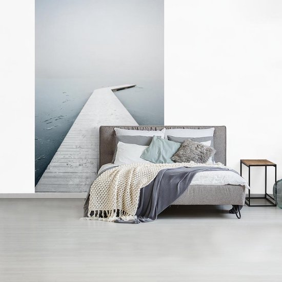 Papier peint - Papier peint photo Jetée calme sur un lac glacé - Largeur 170 cm x hauteur 260 cm