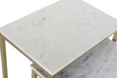 Salontafel - auxiliary table set 3 marble iron 50x35x60 golden - ijzer