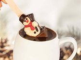 Chocolademelk - Chocolade "sneeuwpop" op een stokje - 3 stuks