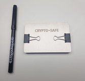 Crypto-Safe Metaal RVS 304  3 platen 95x65x2 mm  met gravure  en clips