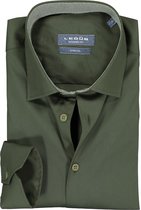 Ledub overhemd modern fit overhemd - stretch -  donker groen (contrast) - Strijkvriendelijk - Boordmaat: 41