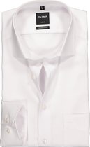 OLYMP Luxor modern fit overhemd - wit twill - Strijkvrij - Boordmaat: 41