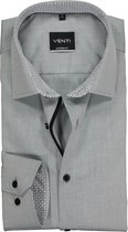 VENTI modern fit overhemd - grijs (contrast) - Strijkvrij - Boordmaat: 46