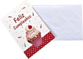 verjaardagskaart Feliz Cumplea√±os 19 x 13,5 cm 6 stuks