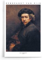 Walljar - Rembrandt van Rijn - Zelf Portret - Muurdecoratie - Poster