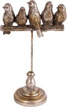 Beeld decoratie vogels op een stokje 23 x 14 cm goud | 11564401| Dutch Style