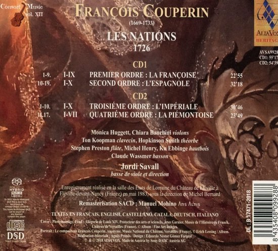 Jordi Savall Ton Koopman Chiara Ban - Couperin - Les Nations 1726 (2 Super Audio CD) - Jordi Savall Ton Koopman Chiara Ban