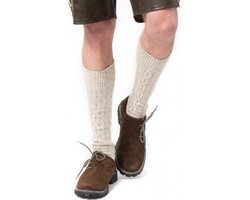 Haus Huberts - Tiroler Kniekousen lang - Gebroken Wit - Maat 39/42 - Tiroler Kousen - Oktoberfest heren - Tiroler Sokken - Oktoberfest Sokken