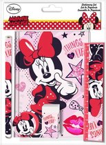 schoolspullen Minnie Mouse meisjes roze/rood 5-delig