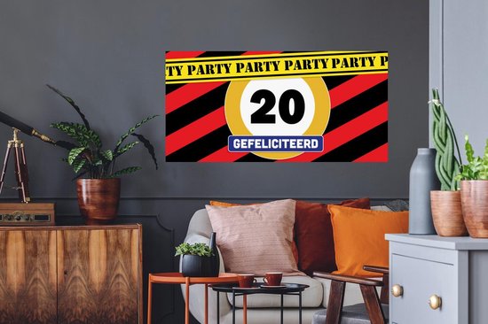 Stickers muraux - Anniversaire - Anniversaire - 20 ans - 120x60 cm - Feuille adhésive