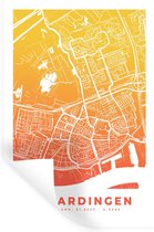 Muurstickers - Sticker Folie - Stadskaart - Vlaardingen - Oranje - Nederland - 40x60 cm - Plakfolie - Muurstickers Kinderkamer - Zelfklevend Behang - Plattegrond - Zelfklevend behangpapier - Stickerfolie