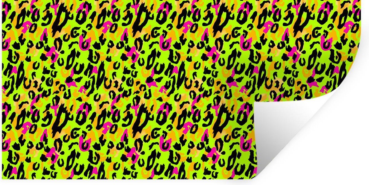 Muurstickers - Sticker Folie - Panterprint - Patronen - Geel - Neon - 40x20 cm - Plakfolie