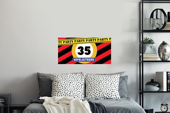 Stickers muraux - Anniversaire - 35 ans - Fête - 80x40 cm - Film adhésif