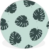 WallCircle - Peinture - Summer Leaves Monstera Xxl - Multicolore - 120 X 120 Cm