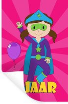 Muurstickers - Sticker Folie - Verjaardag - 5 Jaar - Superheld - 40x60 cm - Plakfolie - Muurstickers Kinderkamer - Zelfklevend Behang - Zelfklevend behangpapier - Stickerfolie