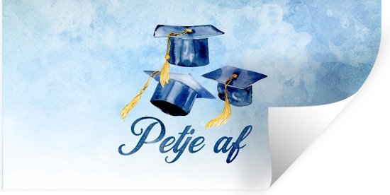 Muurstickers - Sticker Folie - Spreuken - Quotes - 'Petje af' - Feest - 40x20 cm - Plakfolie - Muurstickers Kinderkamer - Zelfklevend Behang - Zelfklevend behangpapier - Stickerfolie