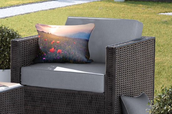 Coussins d'extérieur - Jardin - Fleurs - Coucher de soleil - Oranje - 50x30 cm