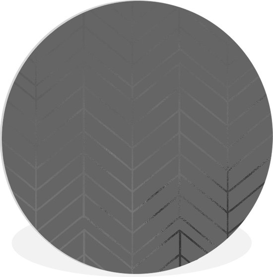 WallCircle - Wandcirkel ⌀ 90 - Lijnen - Patroon - Zwart - Wit - Ronde schilderijen woonkamer - Wandbord rond - Muurdecoratie cirkel - Kamer decoratie binnen - Wanddecoratie muurcirkel - Woonaccessoires