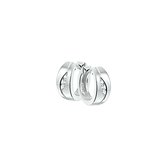 The Jewelry Collection Klapoorringen Zirkonia Poli/mat - Zilver