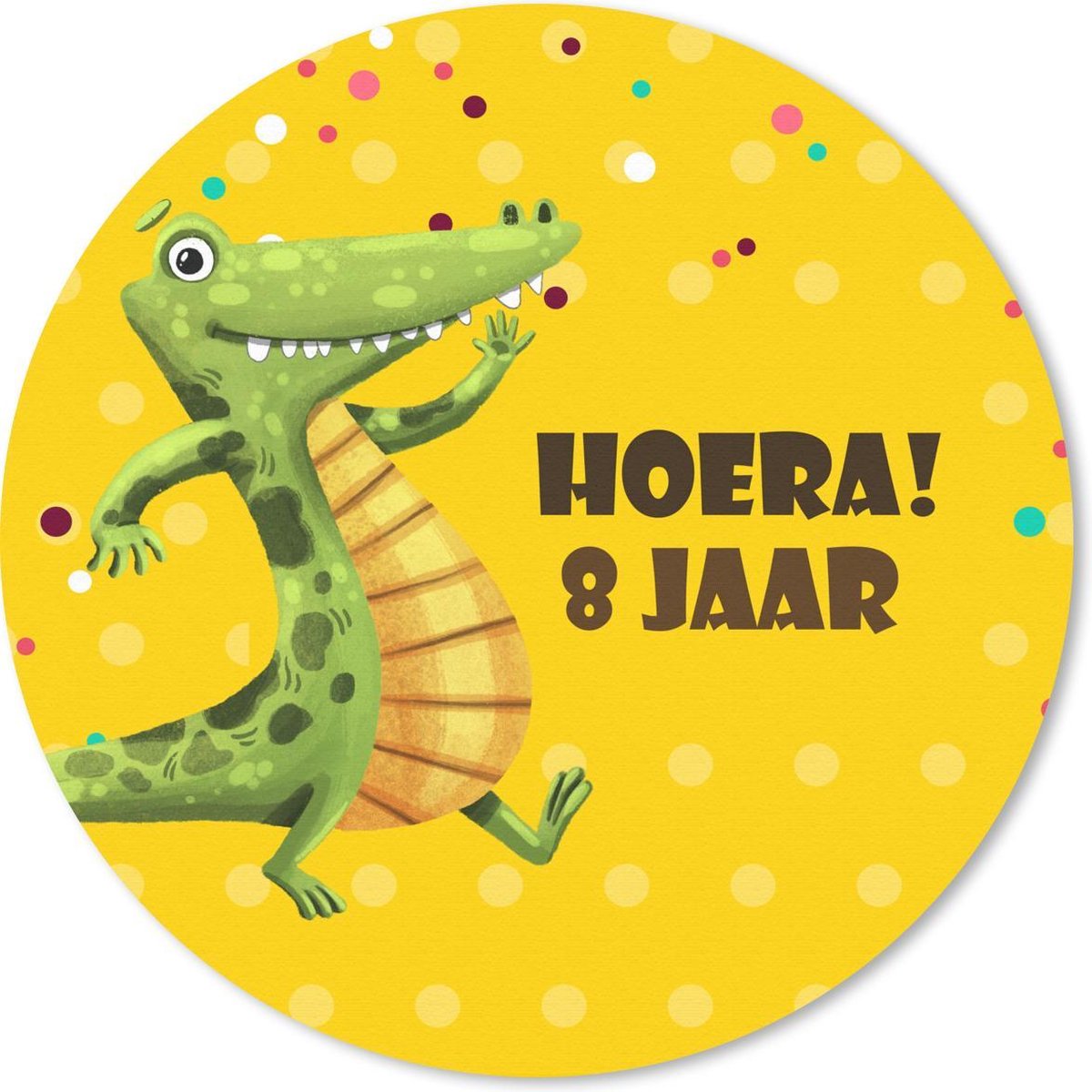 Muismat rond 30x30 cm - Mousepad Kinderen - Verjaardag - Krokodil - Ronde muismatten