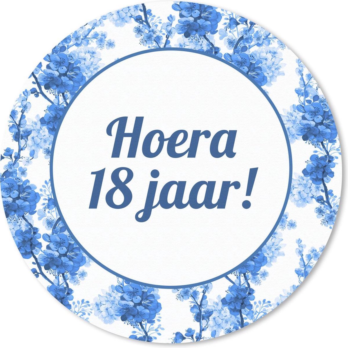 Muismat rond 50x50 cm - Mousepad Feest - 18 Jaar - Quote - Ronde muismatten