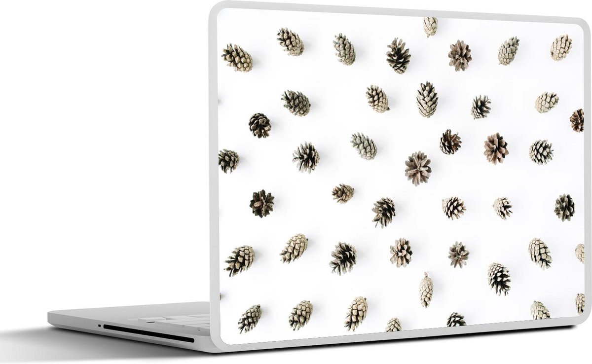 Afbeelding van product SleevesAndCases  Laptop sticker - 17.3 inch - Winter - Dennenappel - Wit