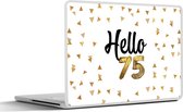 Laptop sticker - 12.3 inch - Design - 75 Jaar - Quote - 30x22cm - Laptopstickers - Laptop skin - Cover