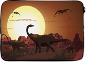 Housse ordinateur 14 pouces 36x26 cm - Illustration de Dinosaurus - Housse Macbook & Laptop Une illustration de dinosaures de la période jurassique - Housse ordinateur portable avec photo