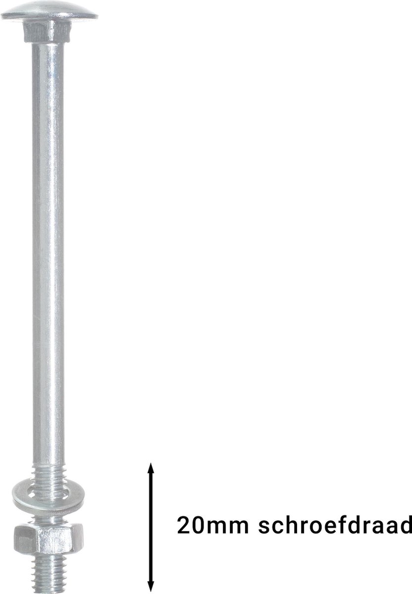 REYHER Slotbout met moer 8x160 mm DIN 603 galv. verzinkt, 25 stuks kopen