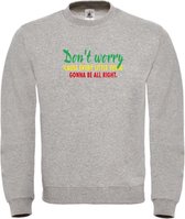 Sweater Grijs L - Don't worry - soBAD.