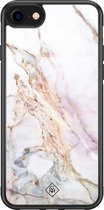 iPhone 8/7 hoesje glass - Parelmoer marmer | Apple iPhone 8 case | Hardcase backcover zwart