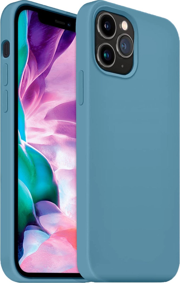 Coverzs Luxe Liquid Silicone case geschikt voor Apple iPhone 11 Pro Max - lichtblauw