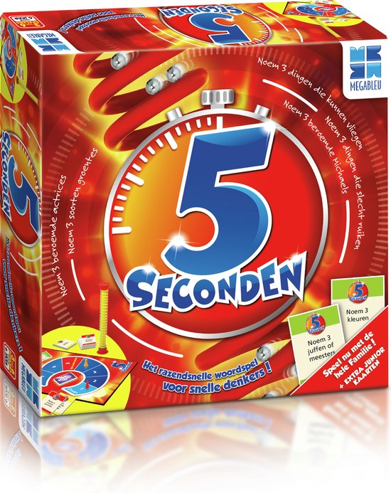 5 Seconden - Bordspellen - Gezelschapsspel voor Familie - Inclusief Junior Kaartspel - Spelletjes voor kinderen