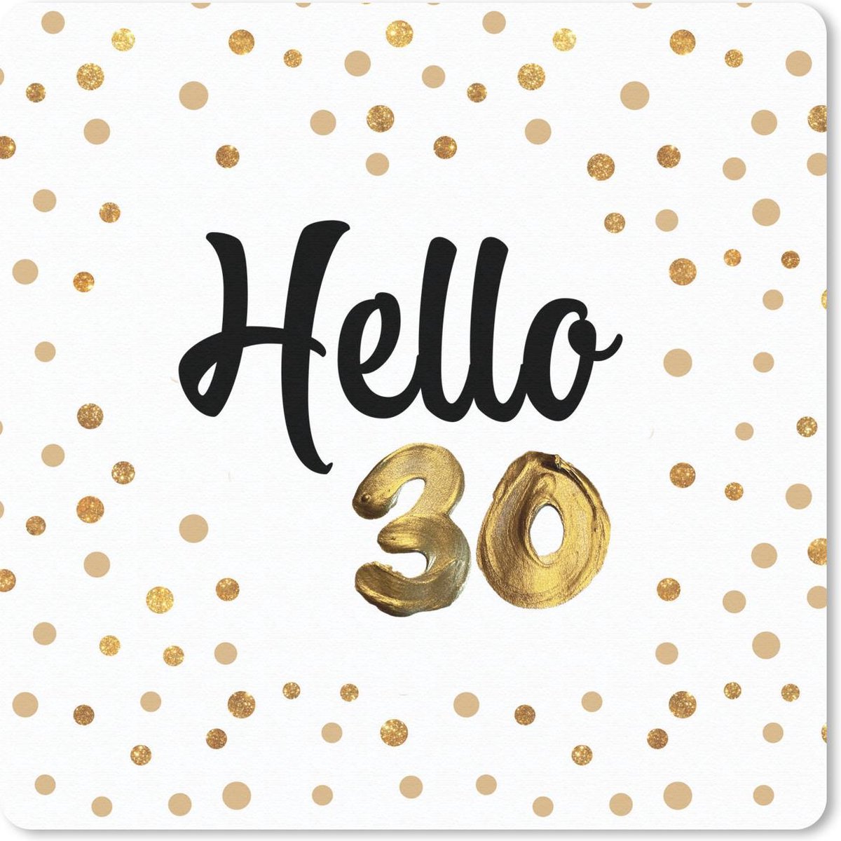 Muismat 20x20 cm - Mousepad Jubileum - 30 jaar - Goud - Muismatten