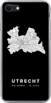 Geschikt voor iPhone 8 hoesje - Utrecht - Zwart - Wegenkaart Nederland - Siliconen Telefoonhoesje