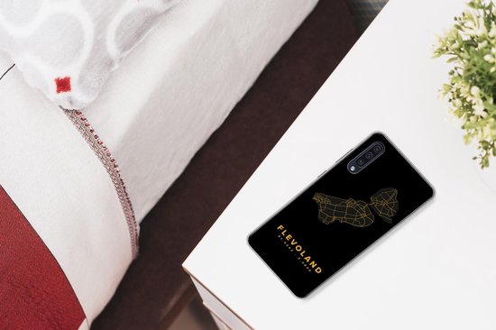 Coque Samsung Galaxy A30s - Flevoland - Carte - Pays- Nederland - Or - Coque de téléphone en Siliconen